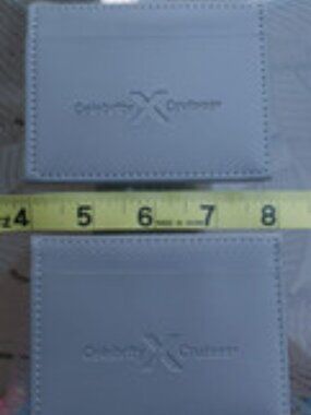 NWOT Lot/TWO Celebrity Cruises Card KEY Case 3 Slot GRAY Faux Leather 4"x 2 1/2